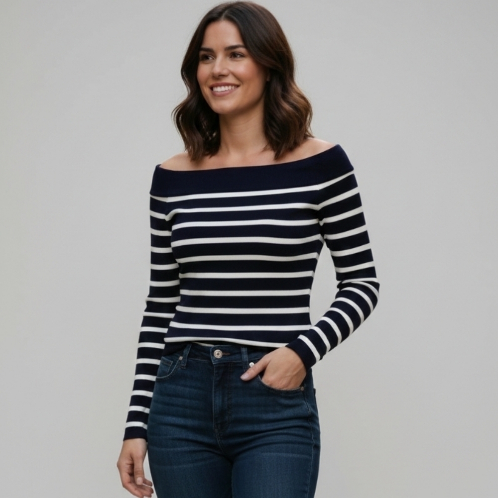 Caroline Constas Long Sleeve Off-the Shoulder Women's Sweater Size M NWT